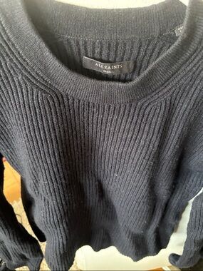 AllSaints Black Ribbed Knit Sweater